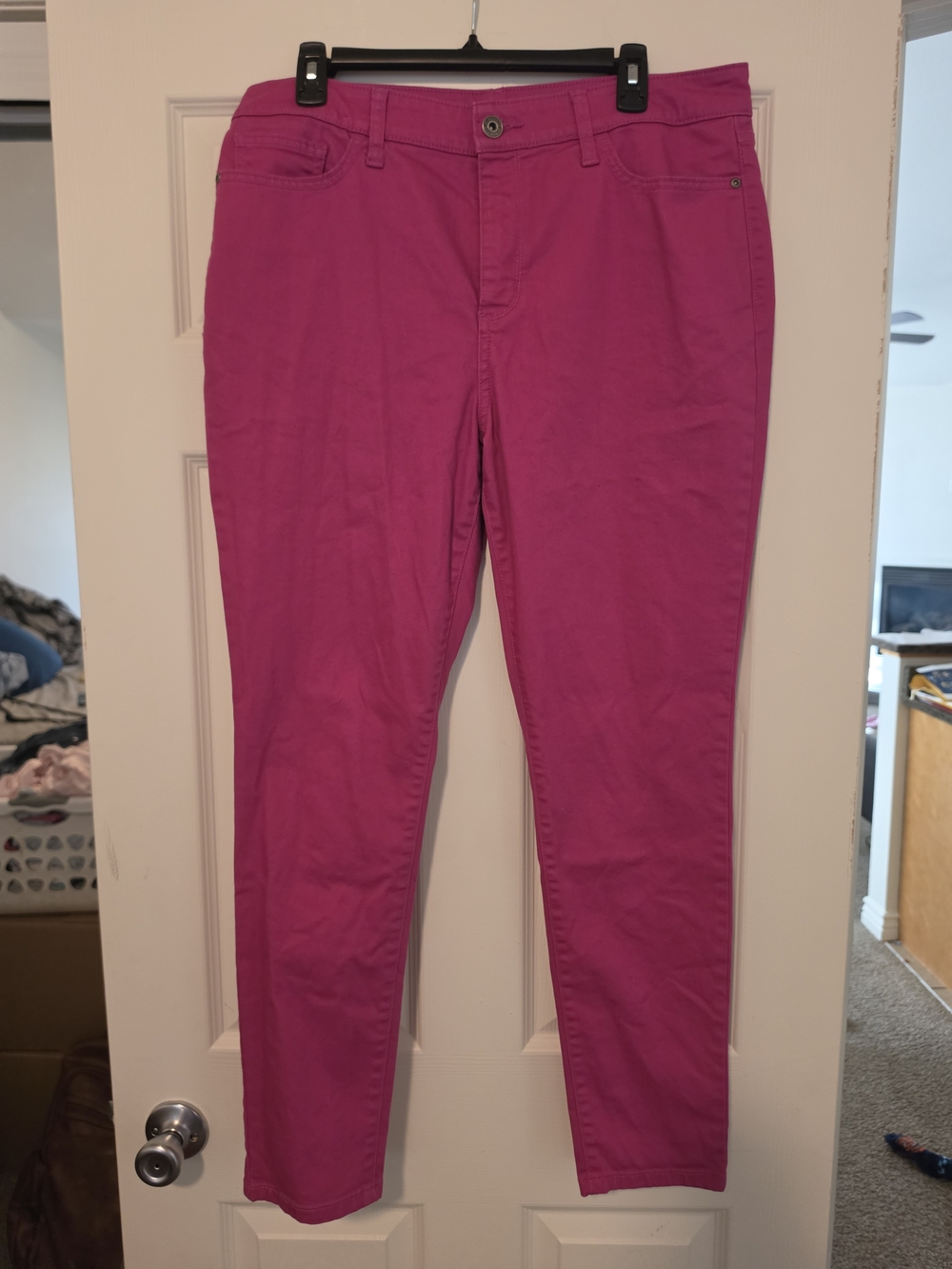 St. John's Bay Bright Fuchsia Skinny Pants